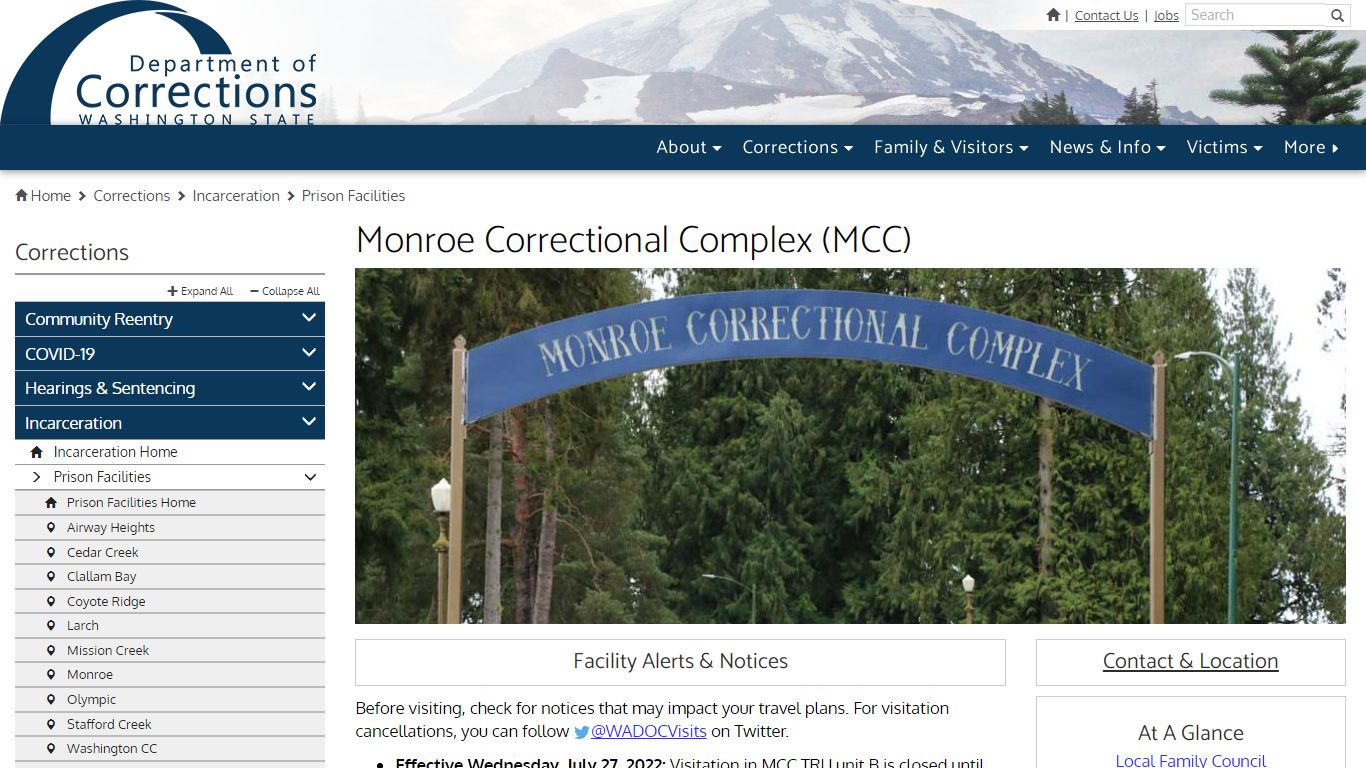 Monroe Correctional Complex (MCC) | Washington State ...